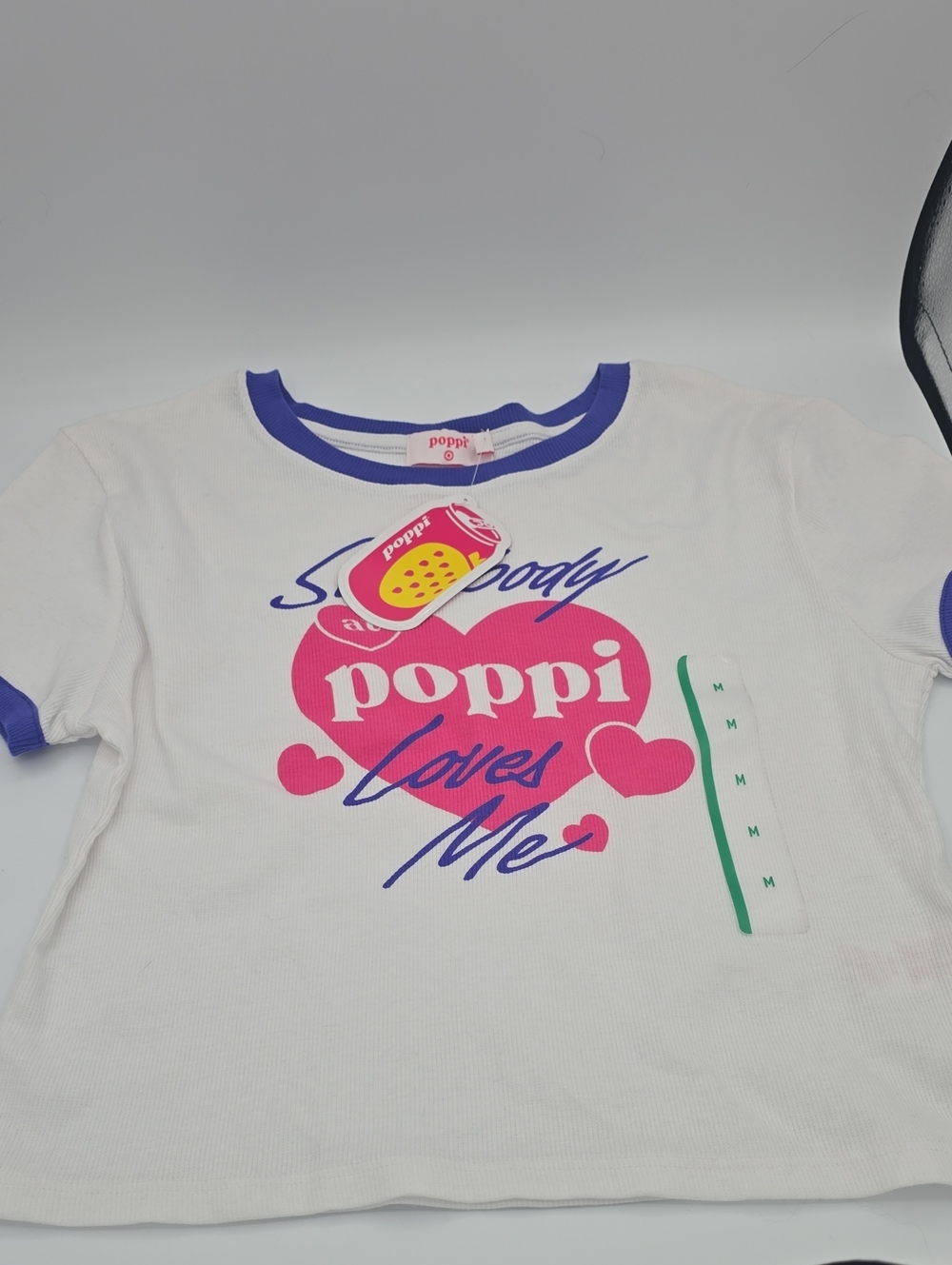 Poppi x Target Collab "Somebody at Poppi Loves Me" Women's T Shirt Size M